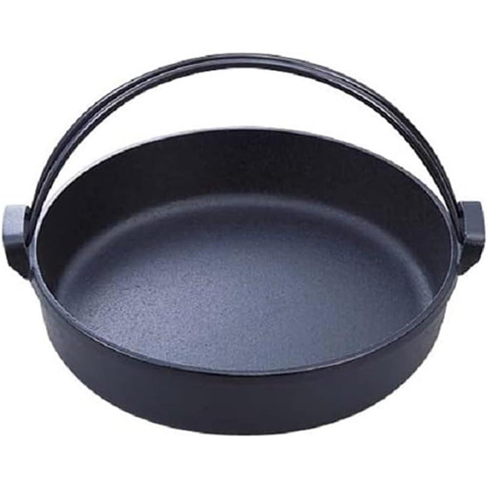 Iwachu Sukiyaki Pot Nambu Handle 24 Black Finish Inner Diameter 24cm IH Compatible Iron 20038