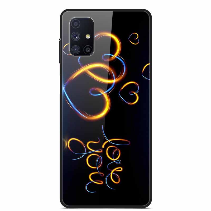 Glas-Rückseite für Samsung Galaxy M51 M31 Hülle Harte gehärtete Glas Hülle für Samsung A71 A51 Hülle A 51 71 M 51 31 Funda Coque
