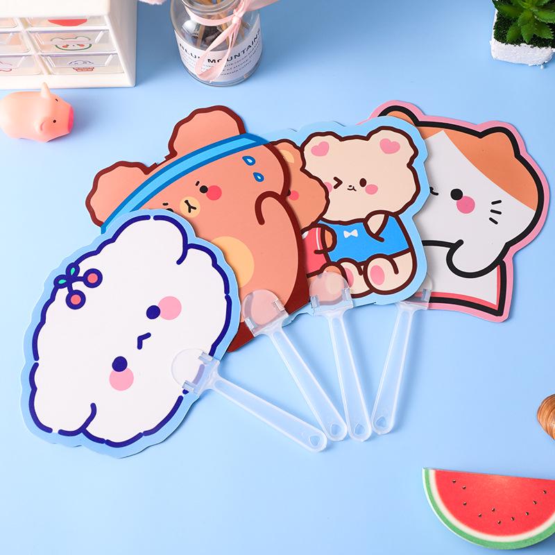 Cartoon Animal Folding Handheld Fan - Small, Portable for Kids and Students
