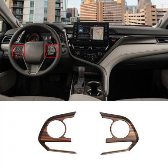 Steering Wheel For Toyota Camry 2018- Peach Wood Grain Control Button Cover