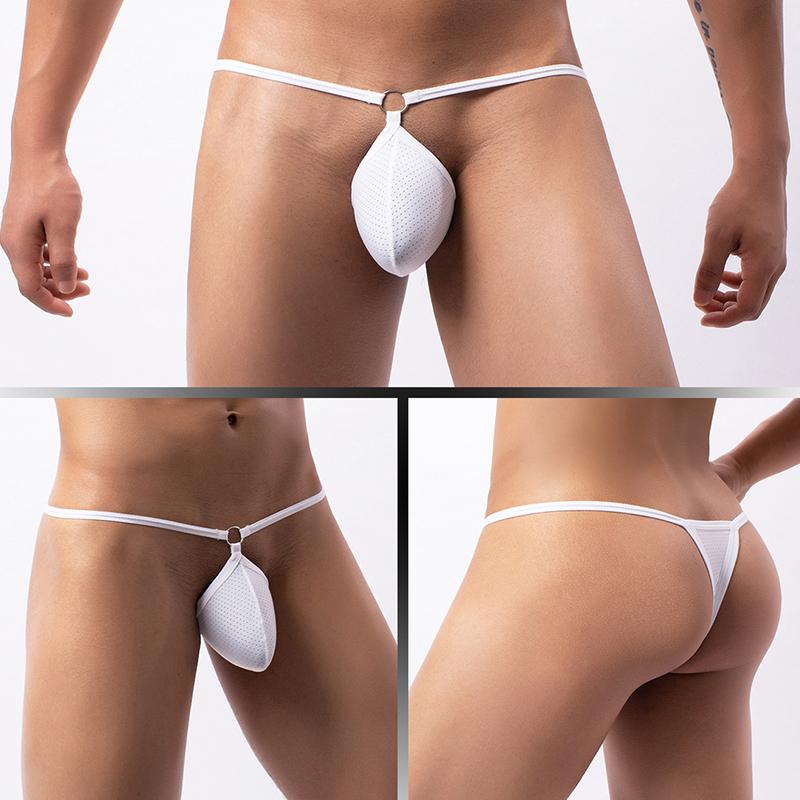 1Pc Nylon Bikini Underpants Sexy Men's Solid Color Briefs Underwear Low Waist Boxers