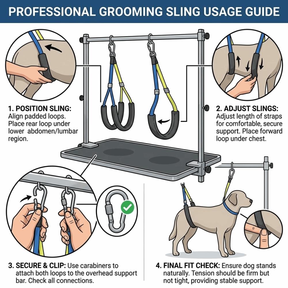 Sturdy Dog Grooming Restraint Strap Adjustable Grooming Table Hanging Strap Pet Grooming