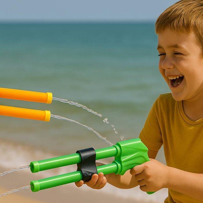 Children's Water Gun Double Tube Length 42 Cm Random Color for Outdoor Games and Water Battles