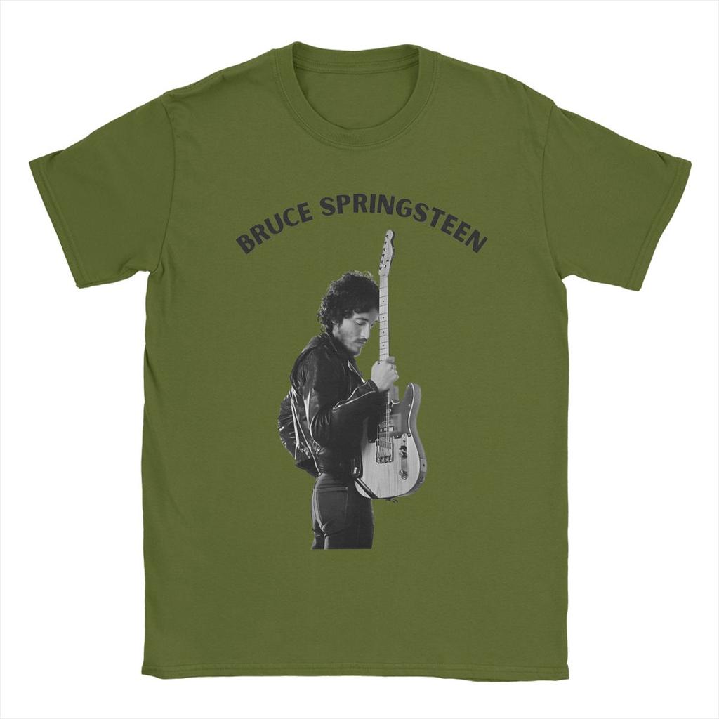 Bruces The E Street Band Springsteens T Shirts Men's Pure Cotton T-Shirt Round Neck Tee Shirt Short Sleeve Clothing Summer