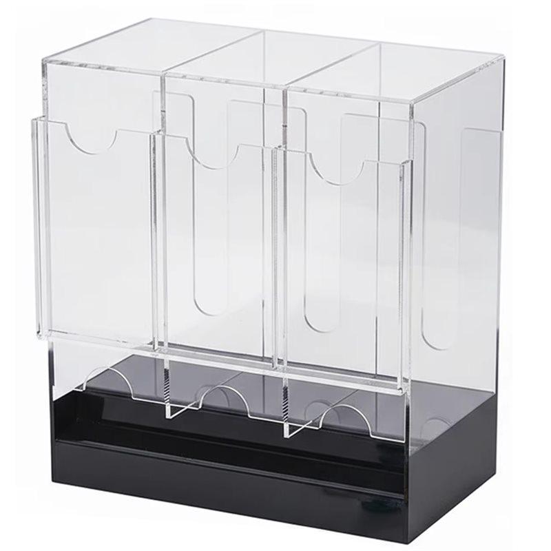 

ABGR-Booster Pack Case 3-Slot Acrylic Card Dispenser Storage Acrylic Organizer For Workplace Trading Game Sports Bedroom чёрный