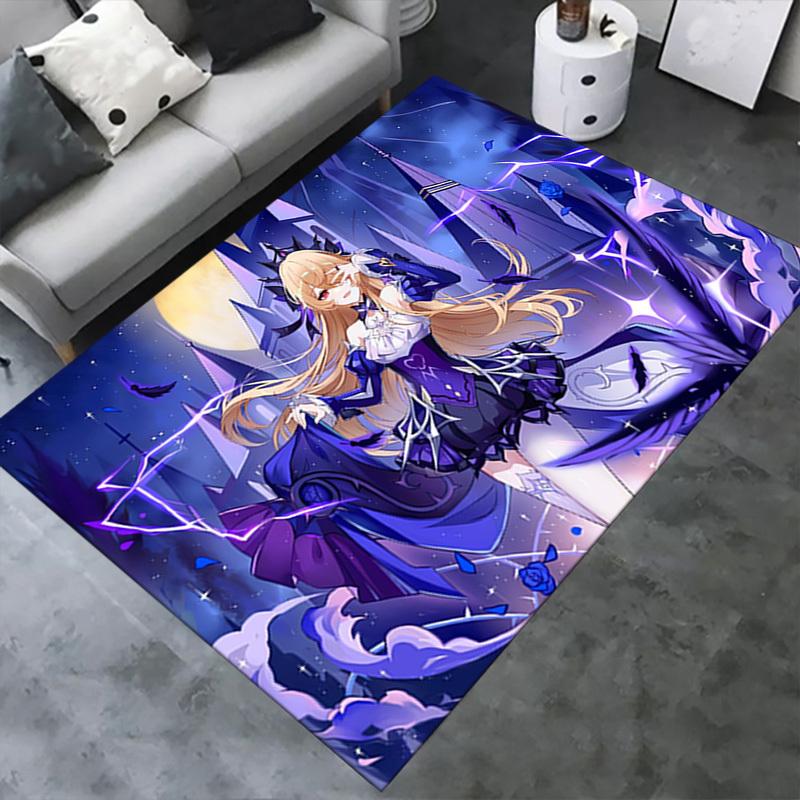 Office Carpet Fantasy Anime Character Design with Lightning and Stars Perfect for Sofa Protection or