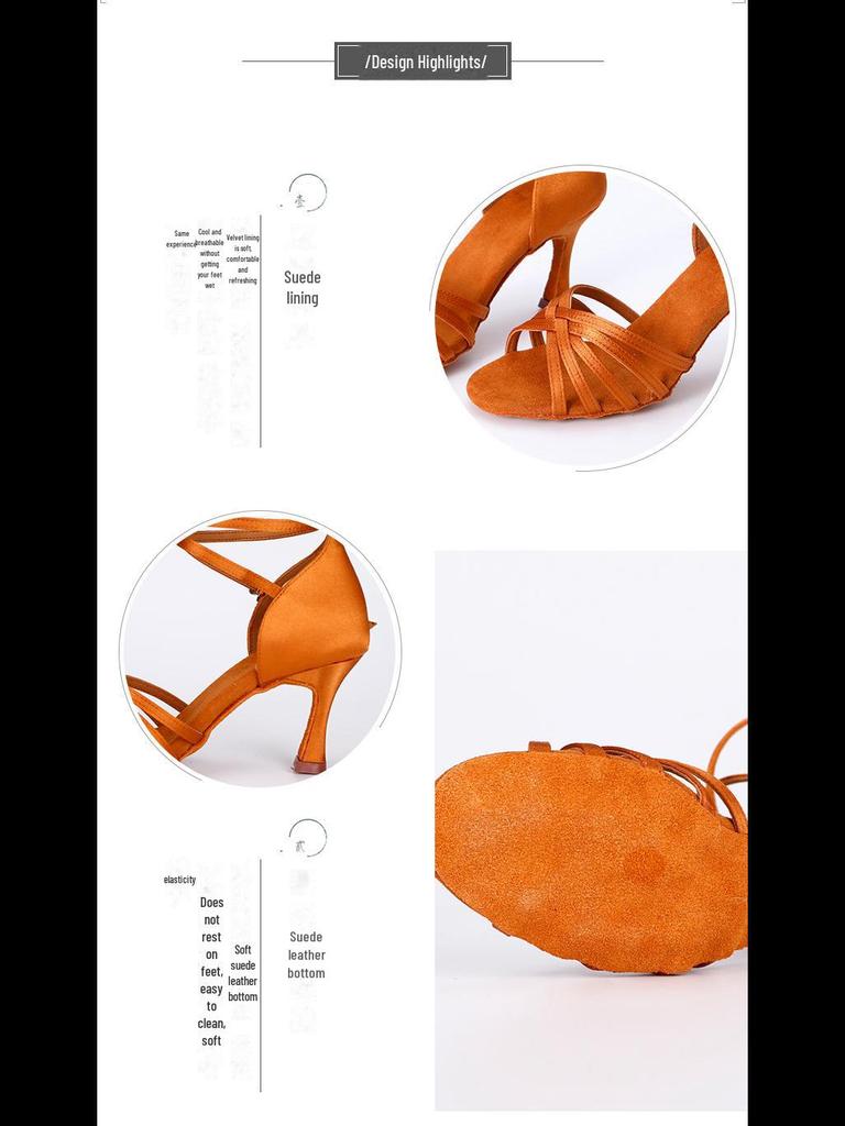 Professional Latin Dance Shoes with Soft Soles - Available In Adult Medium and High Heel and Children's for Summer Practice and Dance Examinations.