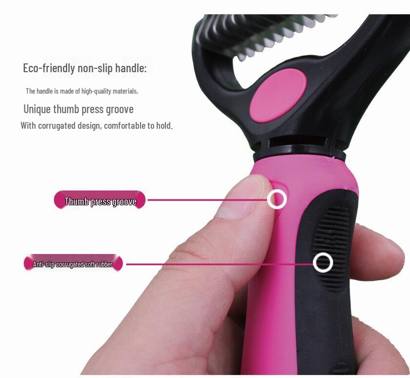 Dual-Sided Pet Grooming Rake Comb for Dogs - Detangling & Shedding Tool