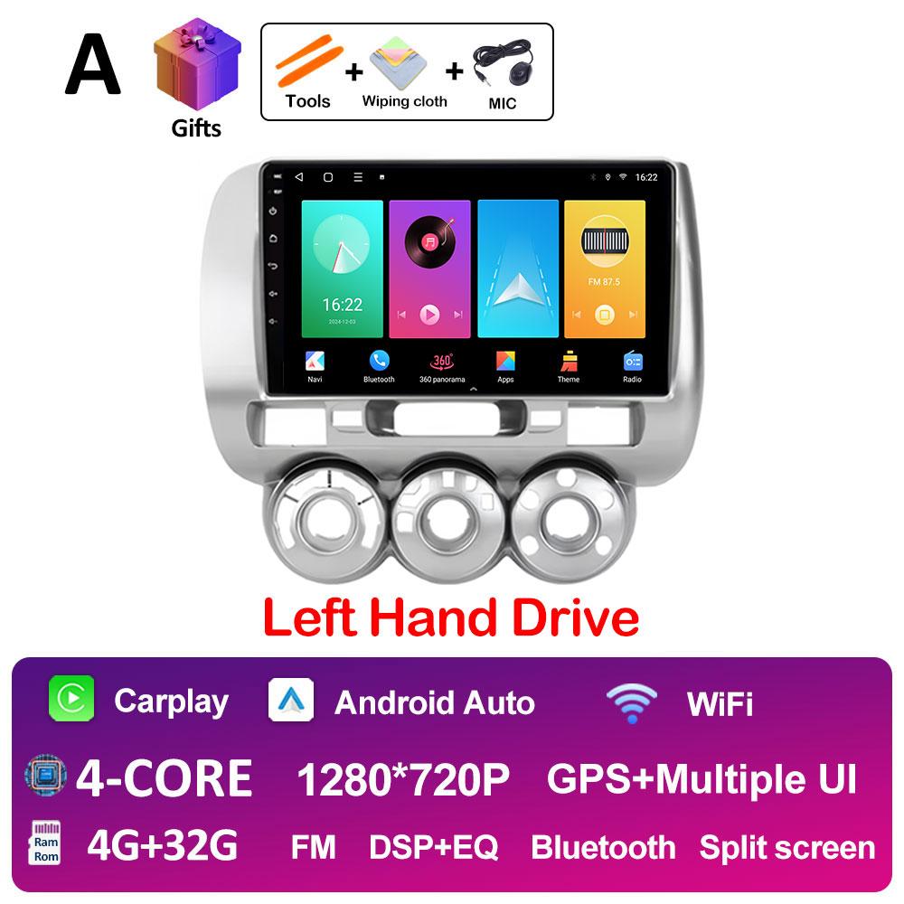 Left Hand Drive Car Video Player For Honda Fit Jazz City 2002 2003 2004 2005 2006 2007 GPS Navi Bluetooth Autoradio Accessories