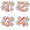 5pcs Groovy One Party Balloons Set 32inch Rose Gold Number Balloon for First Birthday One Groovy Baby Daisy Party Decorations