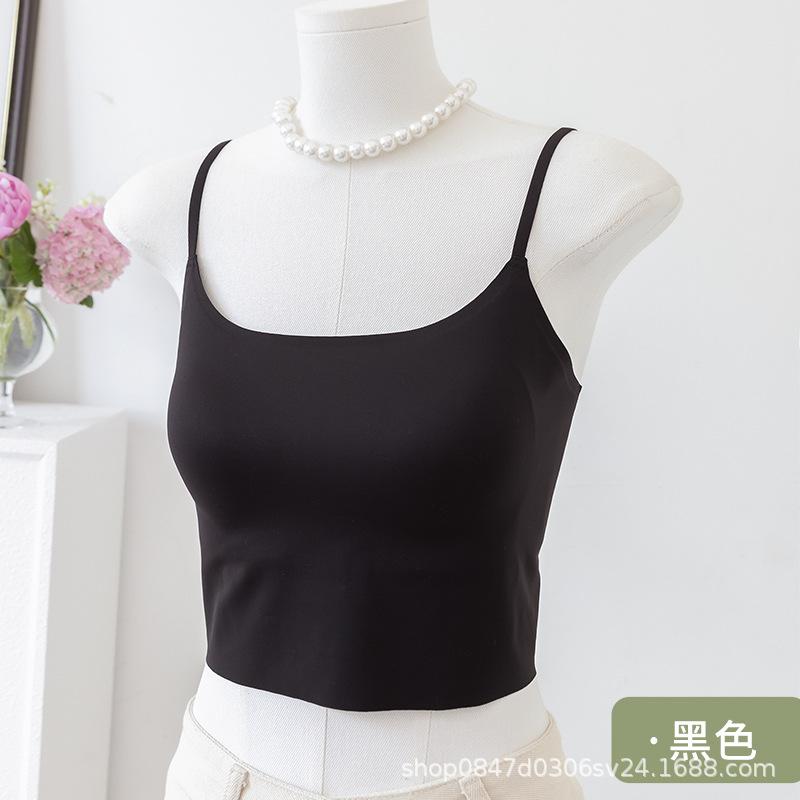 New ice muscle mousse touch~ vest free bra integrated thin vest with bra integrated