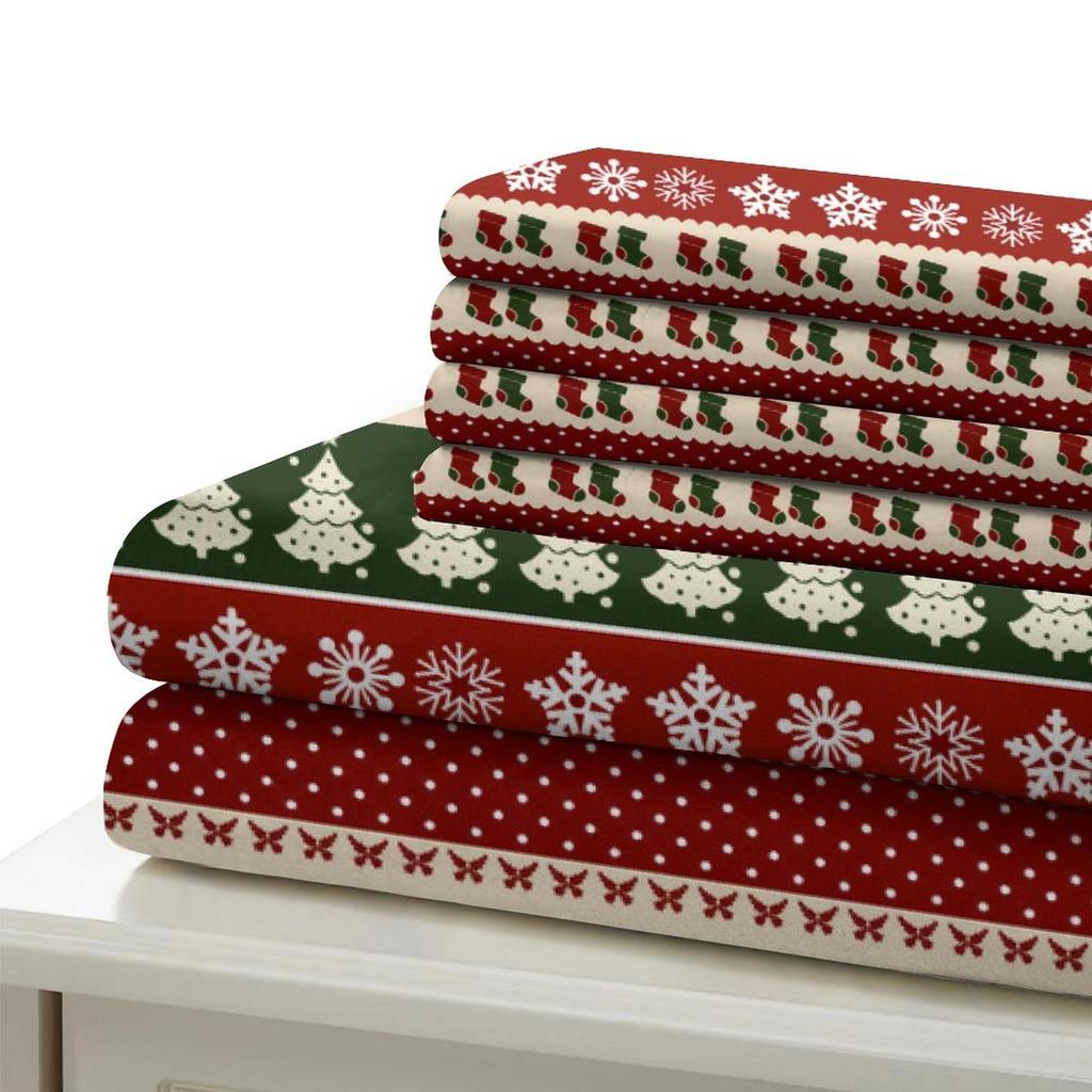 Christmas New Pattern Digital Printing Three-Piece Set 3D Three-Dimensional Polished Chemical Fiber Quilt Cover Pillowcase To Picture