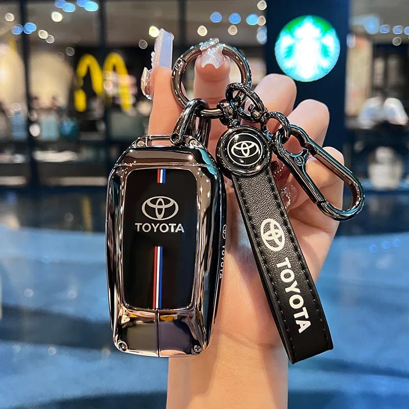 Toyota Car Key Case Cover Shell Fob for CHR Hilux Fortuner Land Cruiser 200 Camry Corolla Crown RAV4 Highland Key Chain Accessor