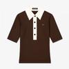 Lambda Women Slim Crown Polo Half Sleeve Golf Shirt Walnut Brown 52519