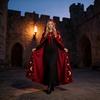 Medieval Star Moon Magician Cape With Vintage Style Polyester Material For Costume Parties
