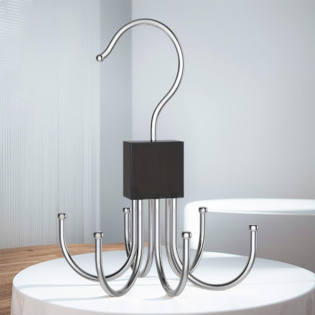 Belt Hanger 360° Rotating Closet Belt Organizer Stainless Steel Wardrobe Six Claw Hook for Belt Bra T-Shirt Pants