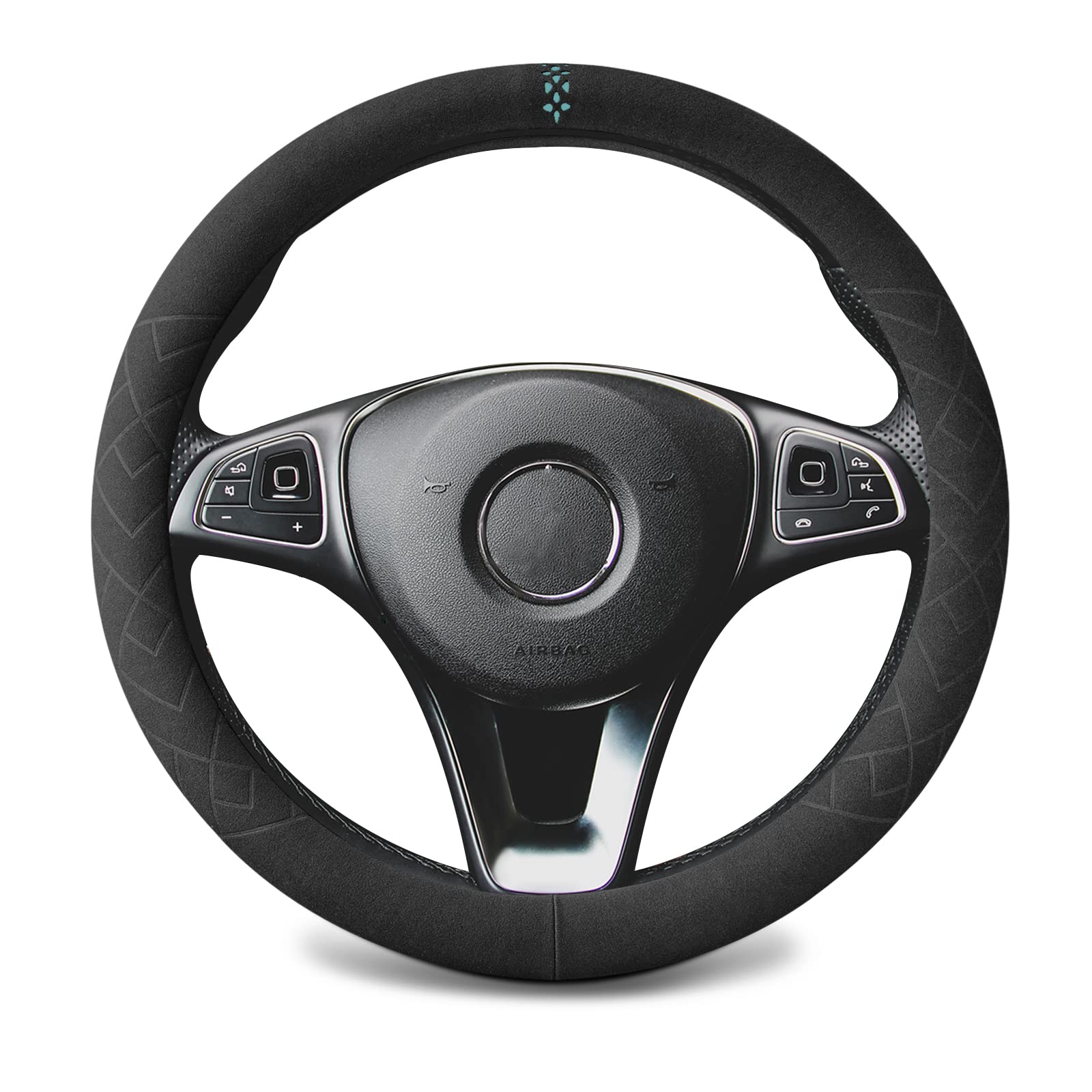 

ZATOOTO LY157-GR Steering Wheel Cover, Small Size, Suede, Luxury, Texture, Anti-slip, Stain Prevention, Steering зелёный