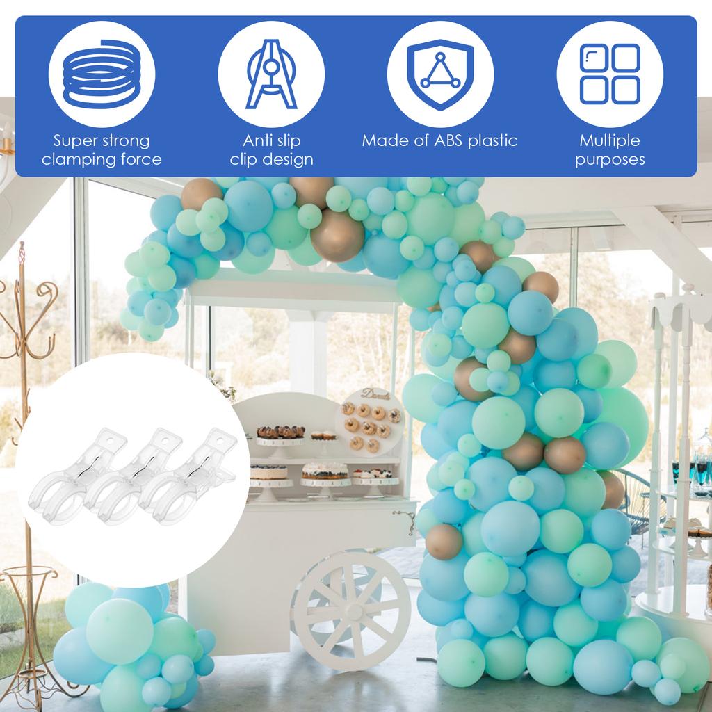 30Pcs Balloon Arch Clip Plastic Transparent Balloon Clip Backdrop Spring Clamp Sheet Holder Clothespin for  Party Decor Clothing