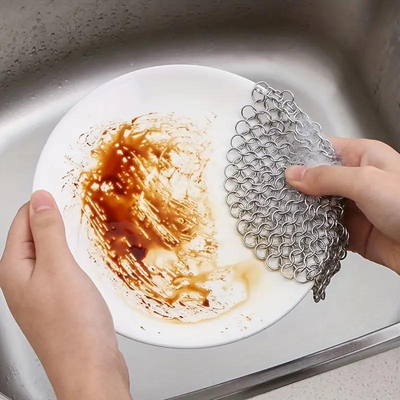 1PSC Kitchen Cleaning Supplies Pot Brush Artifact Stainless Steel Pot Brush Net Pot Washing Net Dishwashing Does Not Drop Wire Steel Ball