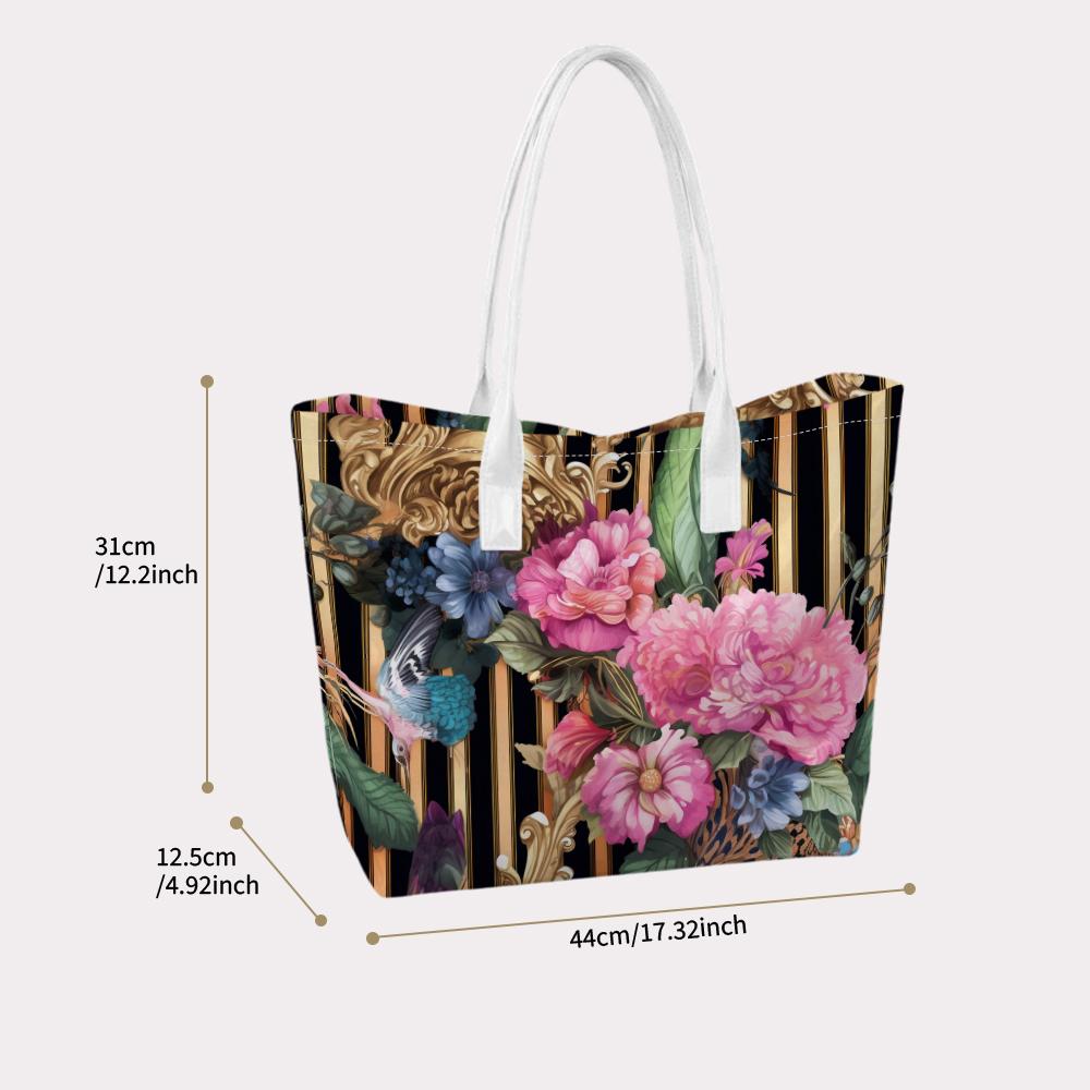 Elegant Floral Pattern Shoulder Tote Bag for Women Casual Daily Use