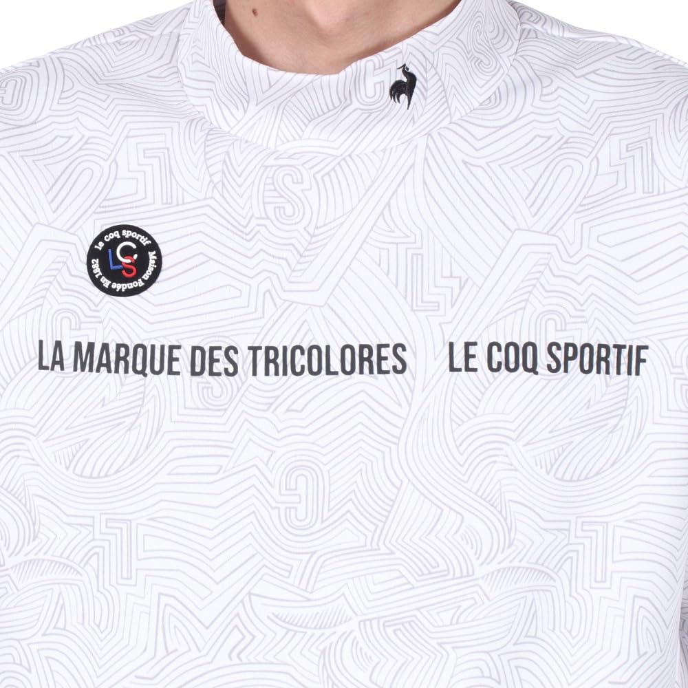 Le Coq Sportif Golf Stretch Forcer Golf High Long Warm and GY00 Shirt, Neck, Sleeve, Fleece-Lined, Comfortable, Men's (Gray)