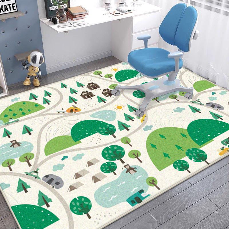 Modern Cute Cartoon Carpet Children's Room Decor Rug Fluffy Easy Cleaning Non-slip Mat for Kids Big Size Living Room Carpets