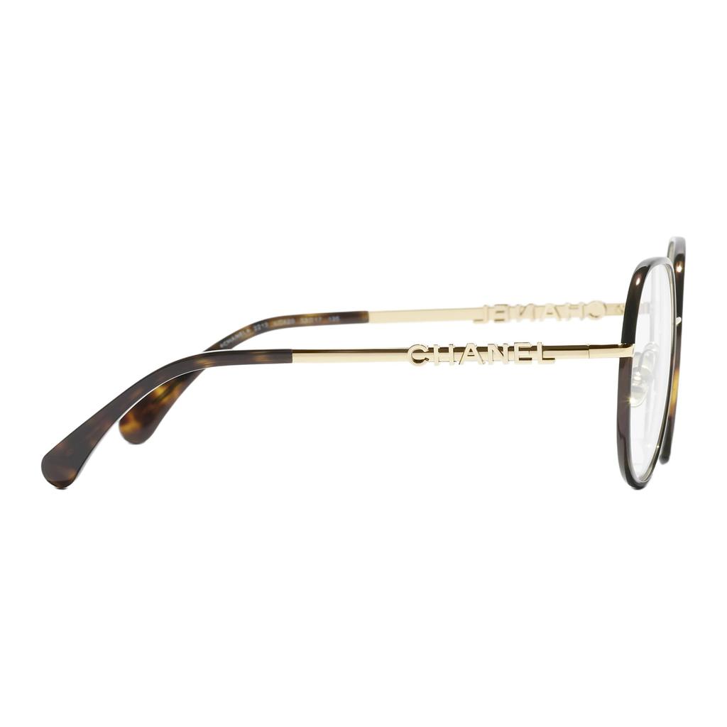 Chanel Logo Metal Alloy Round Optical Glasses Unisex glasses Brown CH2213C429