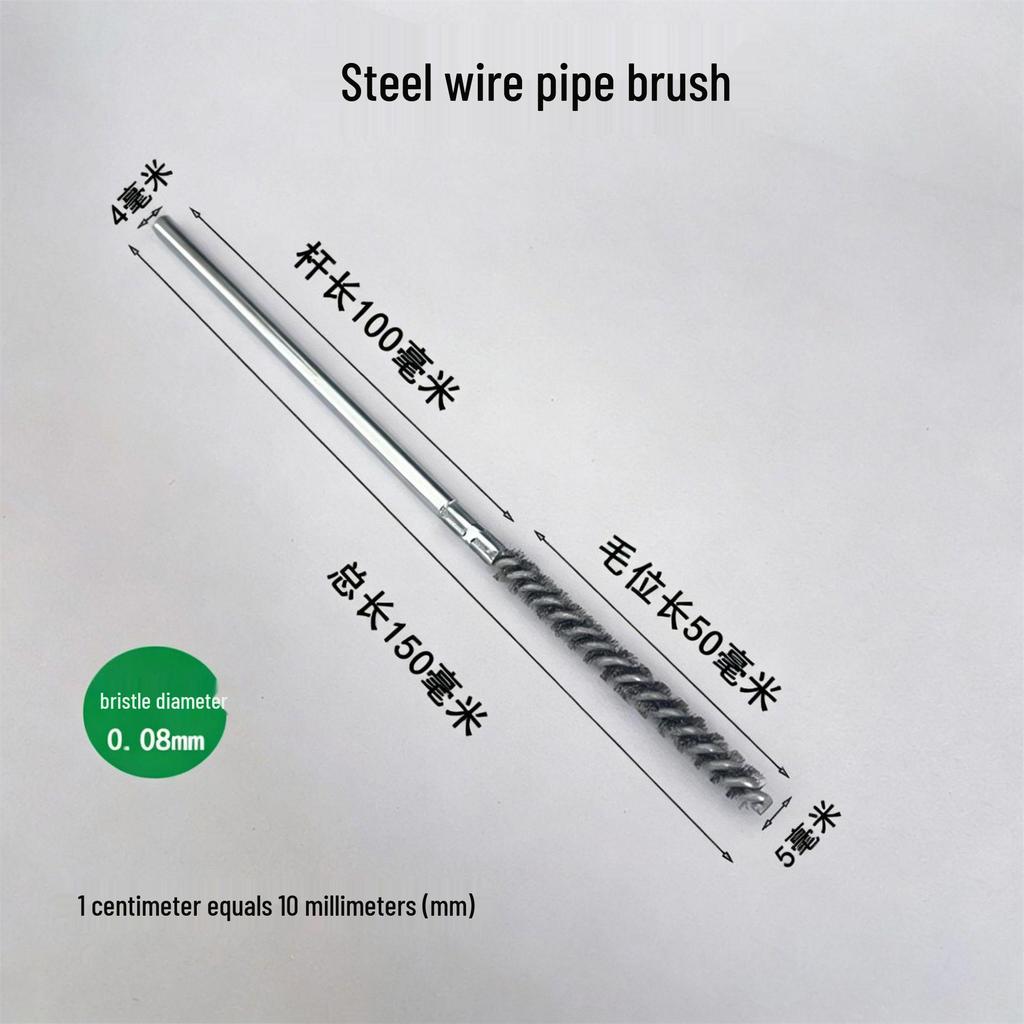 304 Stainless Steel Wire Brush for Inner Hole Cleaning: Rust Removal, Polishing, Deburring, with Handle.