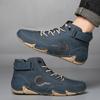 Autumn Winter Handmade Split Leather Boots Men Shoes Comfortable Ankle Boots For Men Casual Shoes Moccasins Men Boots