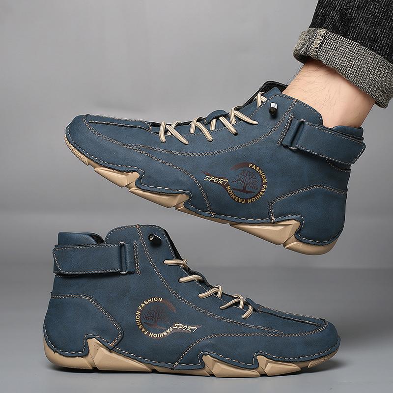 Autumn Winter Handmade Split Leather Boots Men Shoes Comfortable Ankle Boots For Men Casual Shoes Moccasins Men Boots
