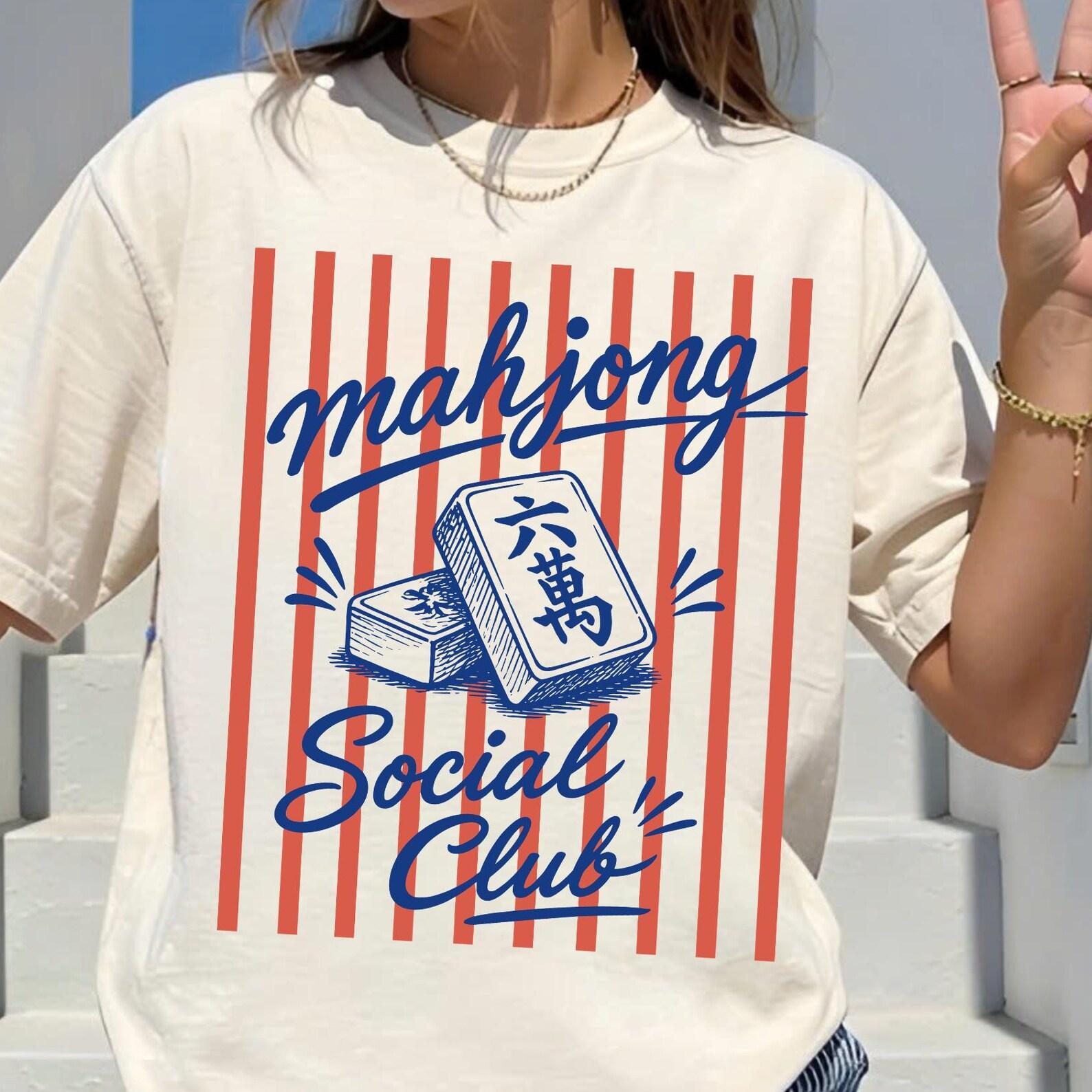 Mahjong Social Club Shirt, Gift For Mahjong Lover, Mahjong Tournament Mahjongg Shirt, Mahjong Martini, Tile Game Lover, Mahjong Game Night 4XL