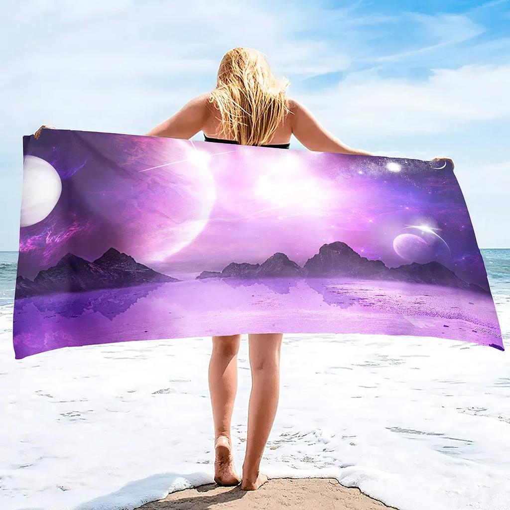 Beach Towel Moon Quick Dry Towel Sand Proof Beach Towels Super Absorbent for Travel Pool Swimming Bath Camping Yoga Gym Sports