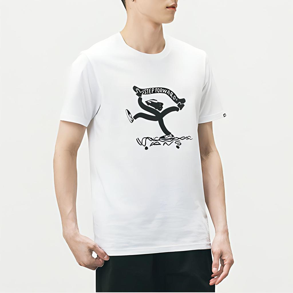 Vans X Fivemonker Collaboration Abstract Print Crew Neck Short Sleeve T-Shirt Unisex Tops White VN0A5F48WHT