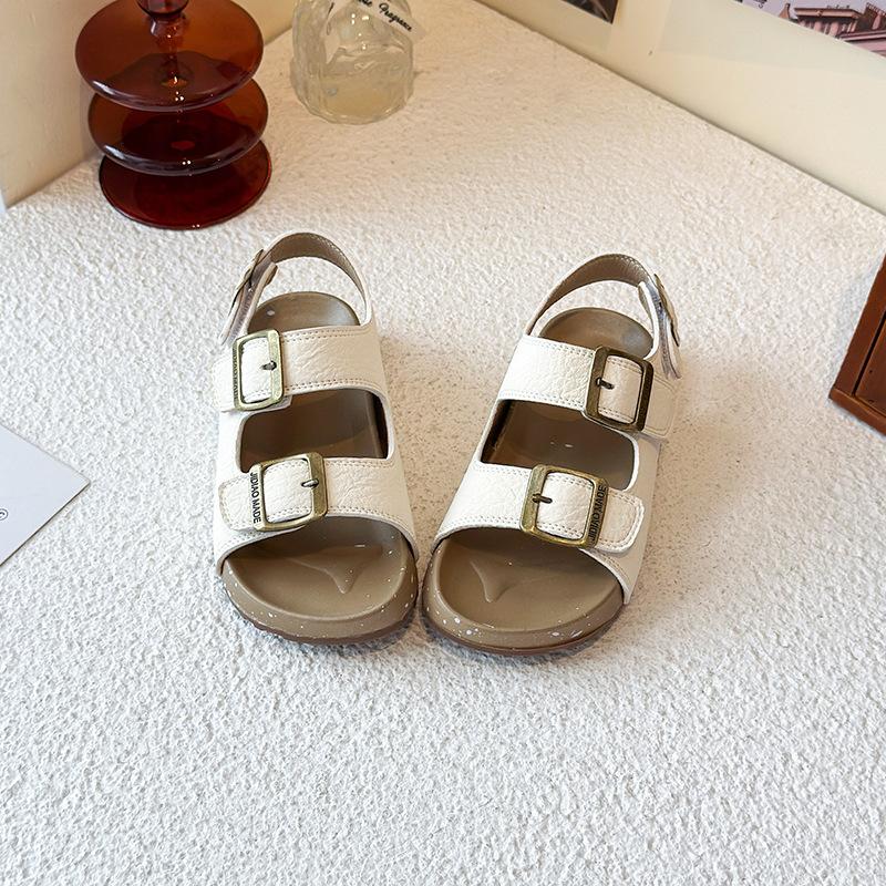 Kids Cork Footbed Sandals Summer Breathable Open Toe Beach Slides Boys Girls Comfortable Casual Shoes