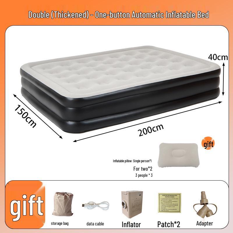 Portable Double Camping Mattress with Built-in Pump