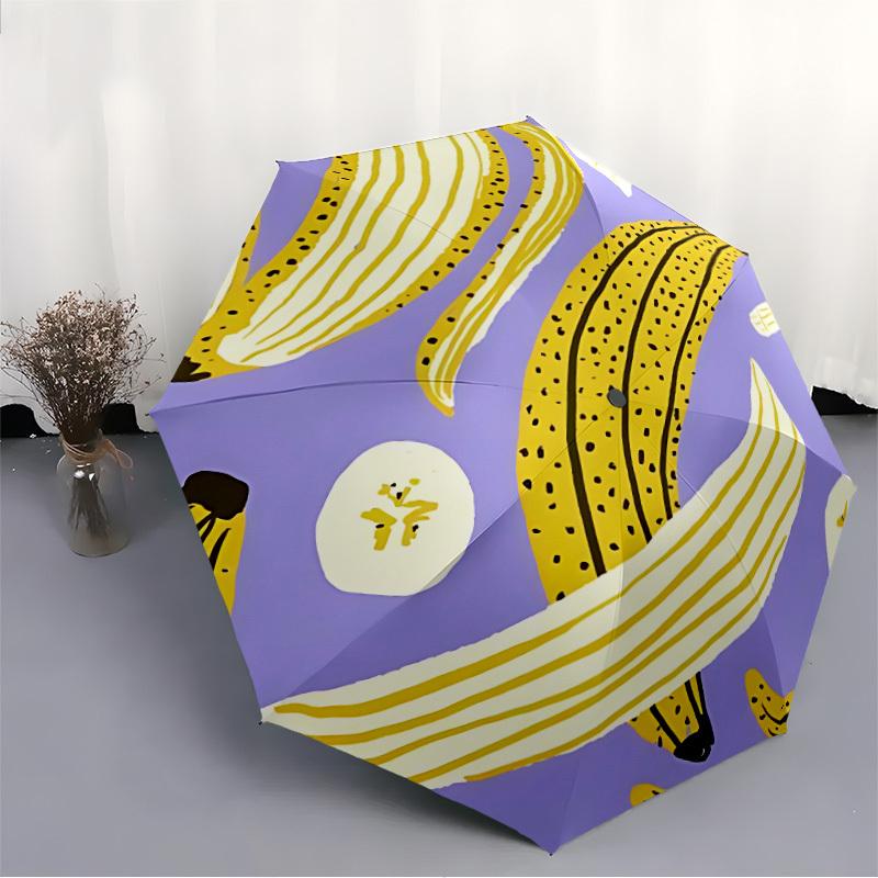 1pc Banana SlicesAutomatic Open/close Folding Umbrella, Compact Portable Travel Umbrella, Perfect Birthday/Holiday, Cute Umbrella Y015