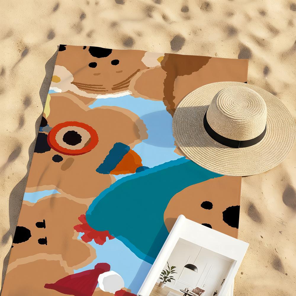 Cartoon Quokka Brand D-dinotaeng-S Towel Sports Quick Dry Travel Camping Gear Sandproof Soft Light Large Beach Towel