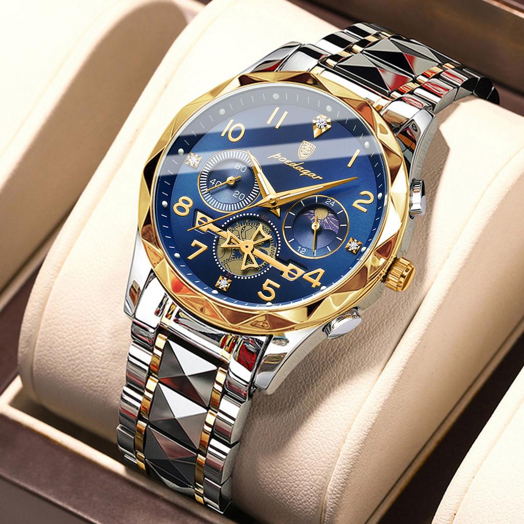 Swiss P972 Quartz Mens Watch With Luminous Dial Waterproof For Casual Wear
