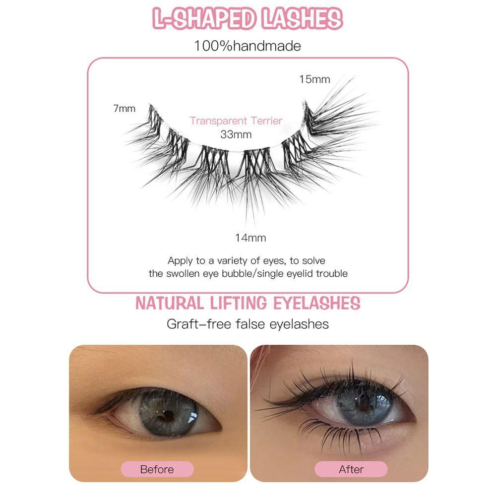 5 Pair 3D L Curl False Eyelashes Eye Tail Lengthening Faux Mink Lashes  Eyelashes Extension