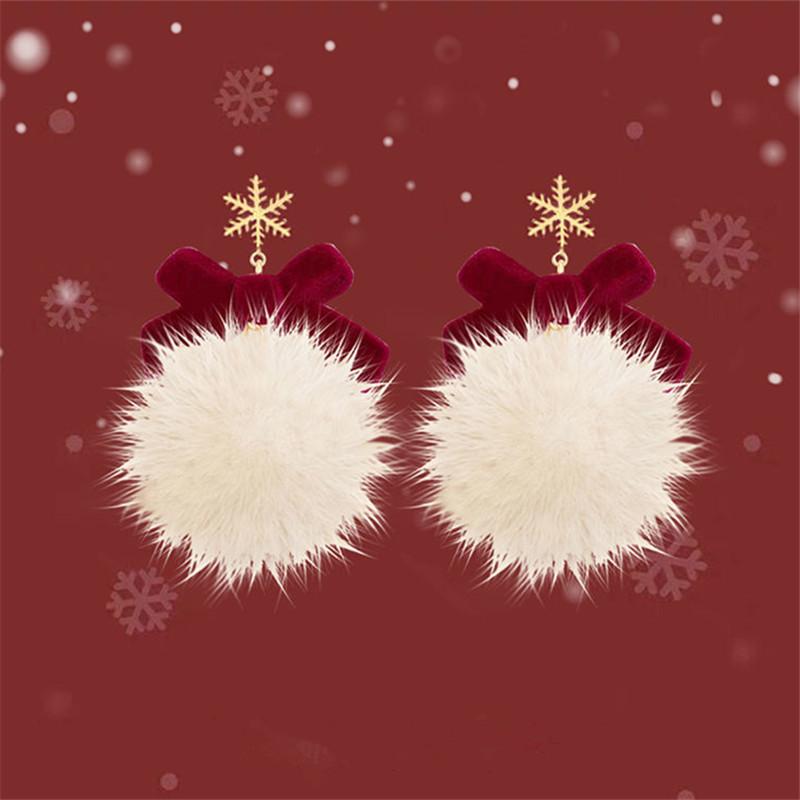 

Серьги-пусеты из серебра 925 пробы в виде снежинки с помпоном: Женские осенне-зимние длинные плюшевые красные серьги-подвески в виде бабочек