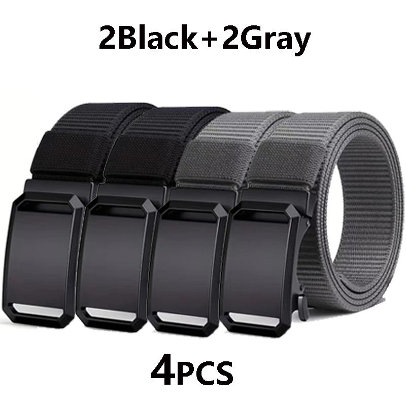 Men's Belt Tactical Canvas Automatic Metal Buckle Belt Durable Casual Outdoor Hunting Waist Adventure Training Jeans Pants Belt