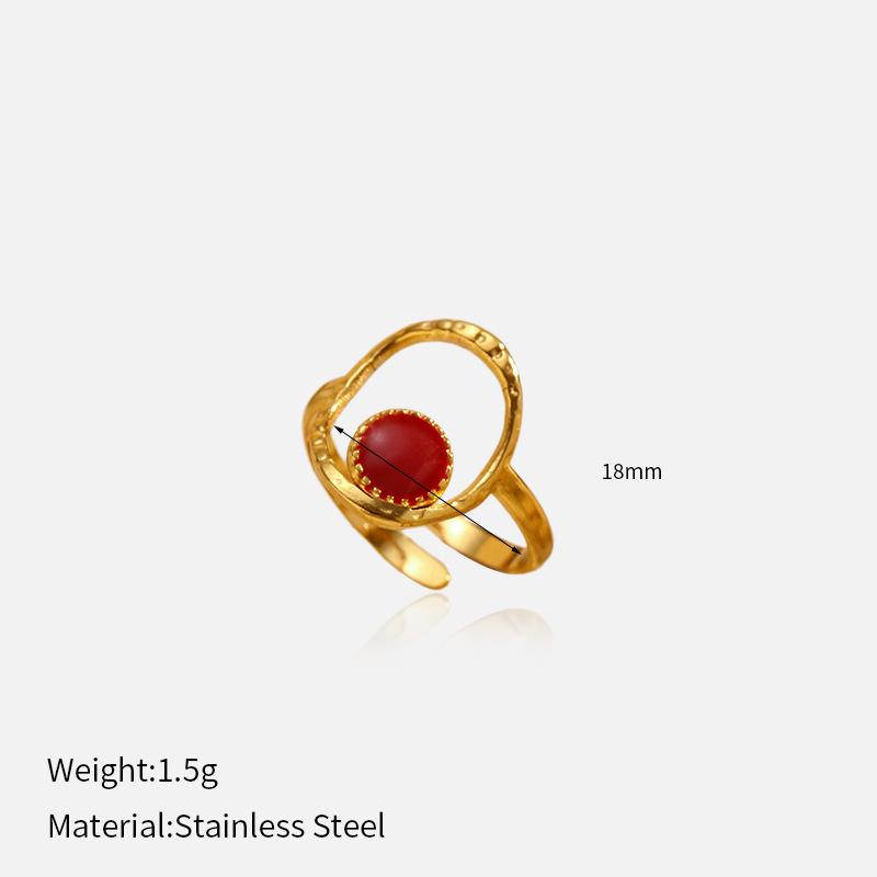 Chenhe Stainless Steel Jewelry Light Luxury Fashion Gold Titanium Steel Jewelry High Sense Does Not Fade Open Ring Women