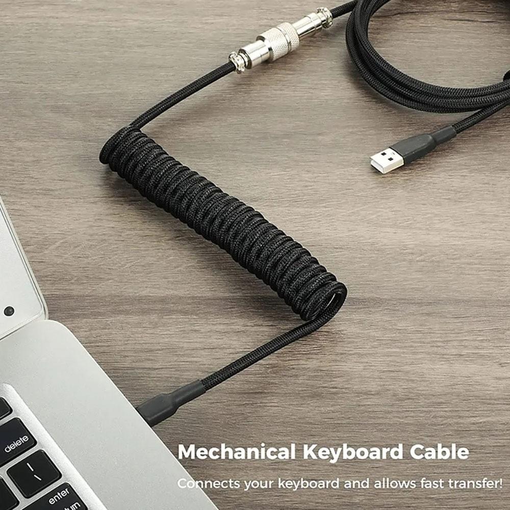 USB Port a Mechanical Keyboard Coiled Cable Mechanical Keyboard Coiling Cord  Computer Accessories