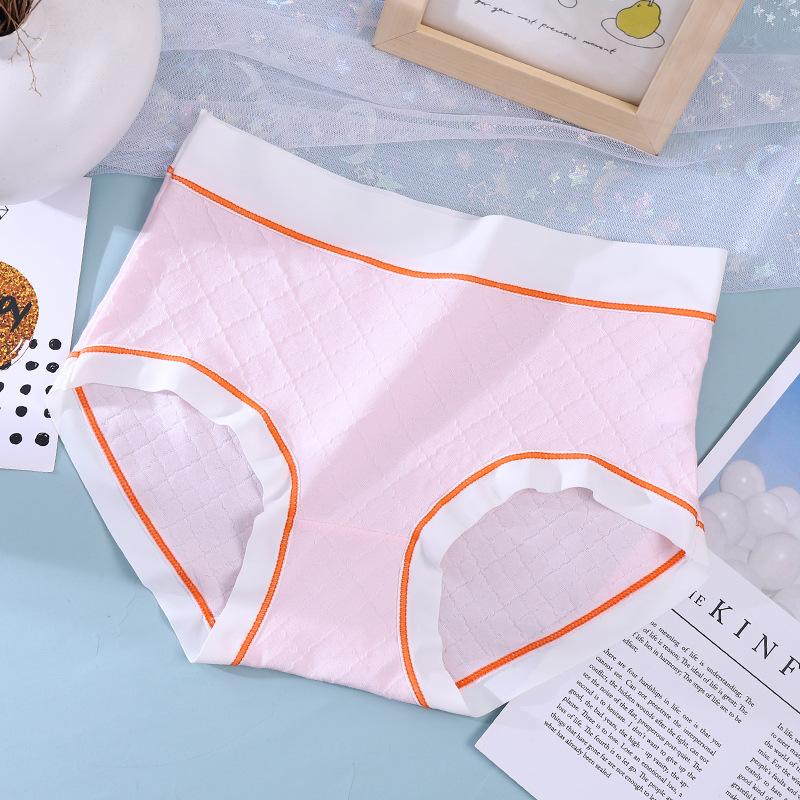 

Цельные трусы со средней талией, женские трусы из чистого хлопка больших размеров с дышащими треугольными чашечками и утягивающими бедрами XL розовый