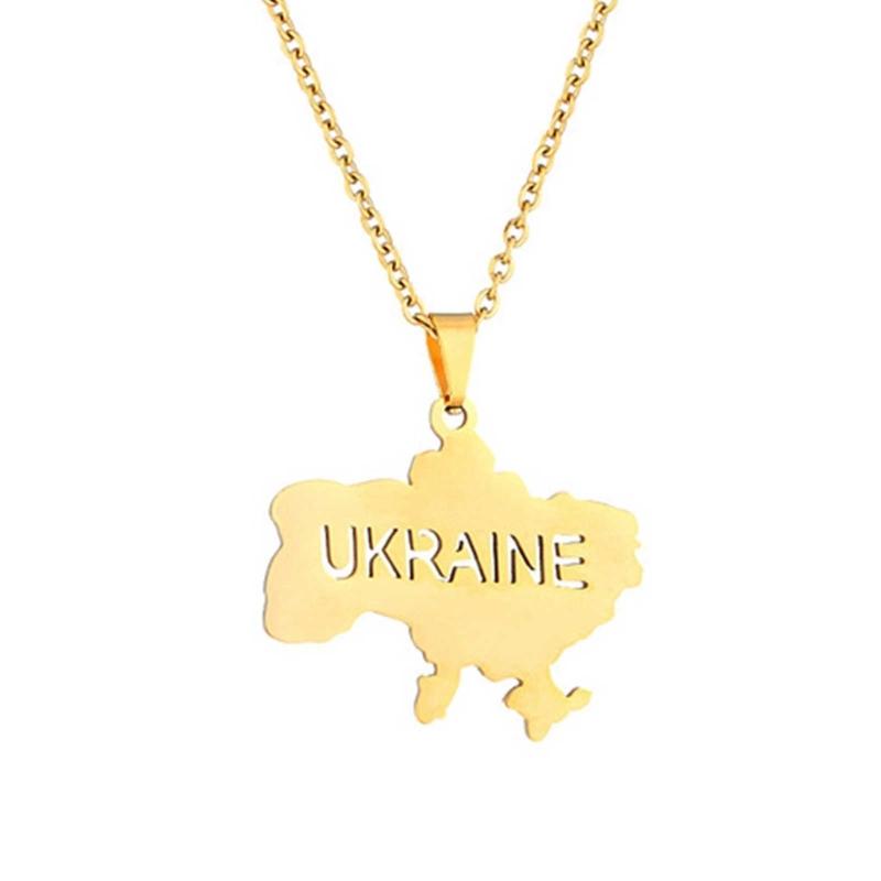 

Fashion Outline Україна Карта Кулон Намисто Для Жінок Дівчата Нержавіюча Сталь Серце Прапор Українська Вечірка Ювелірні Вироби Подарунки Dropship