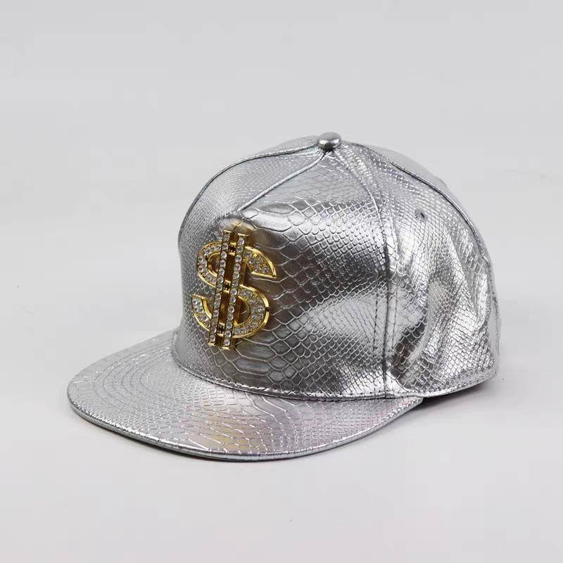 Big Size Crocodile Leatherpattern Baseball Cap Unisex Adjustable Trend Hip Hop Style Cross Skull Flat Brim Duck Tongue Hat
