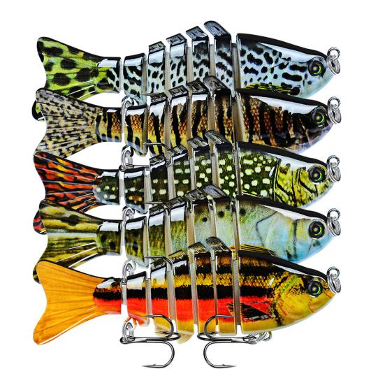 1/3/5Pcs 10CM/15.5G Bionic Multi-Jointed Fishing Lure Long Casting 7-Section Swimbait Hard Artificial Bait Freshwater Saltwater Fishing Accessories