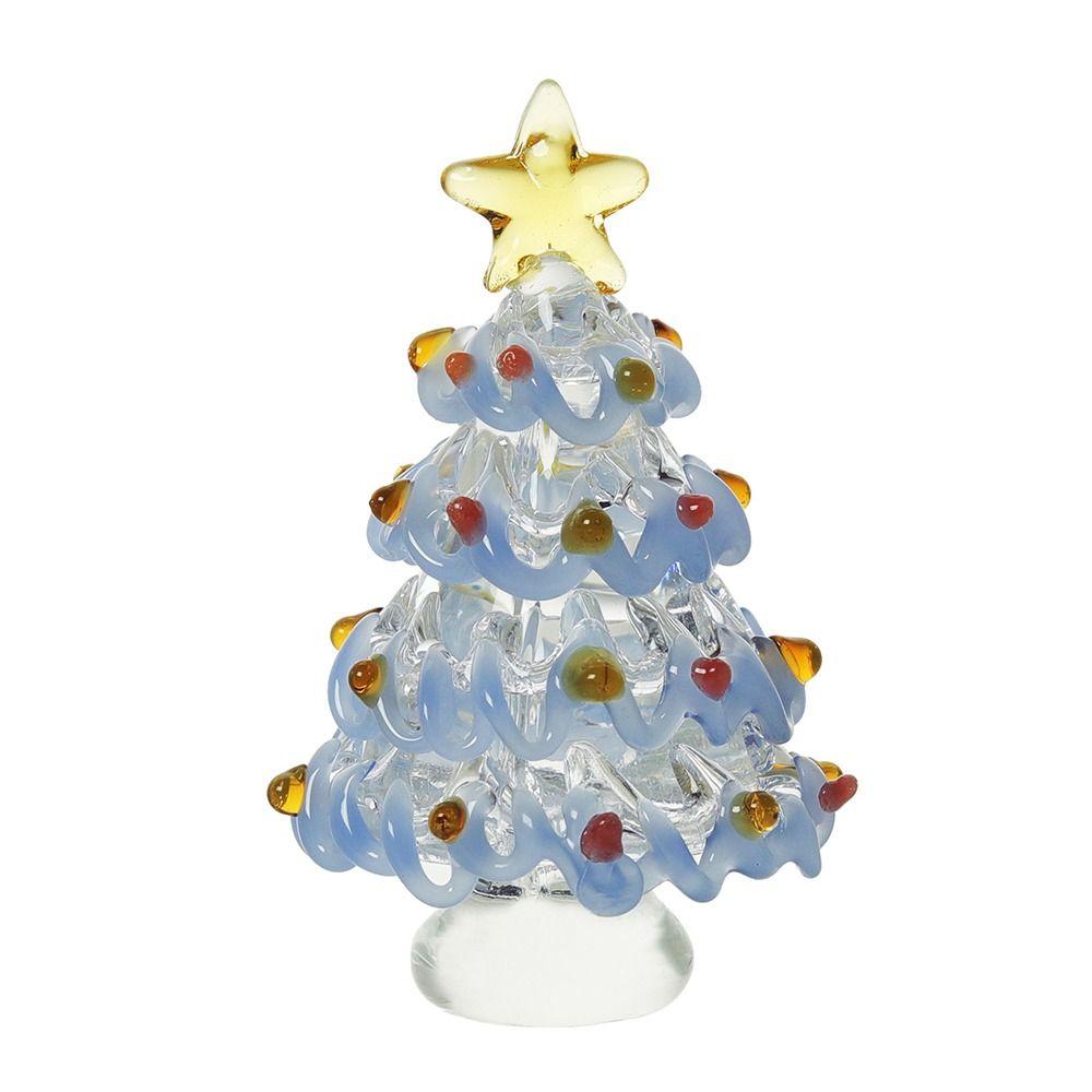Cartoon Glass Christmas Tree Ornament Colorful Figurines Collectibles  Desktop