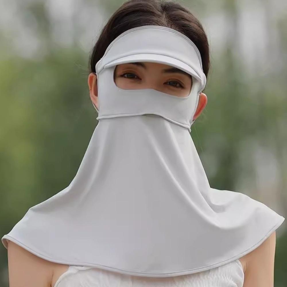 Summer Face Cover Sunscreen Face Scarf Mask With Hat Elastic Face Gini Mask Women/Girls