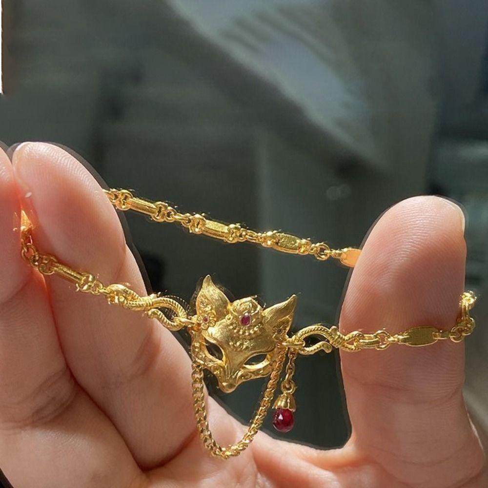 Elegant Rävmask Armband Utsökt Handgjort Pärlarmband Kinesisk Stil Halsband Flickor